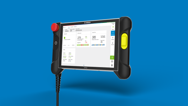Nexeed Automation: originales Bosch-Bediengerät mit Produktoberfläche